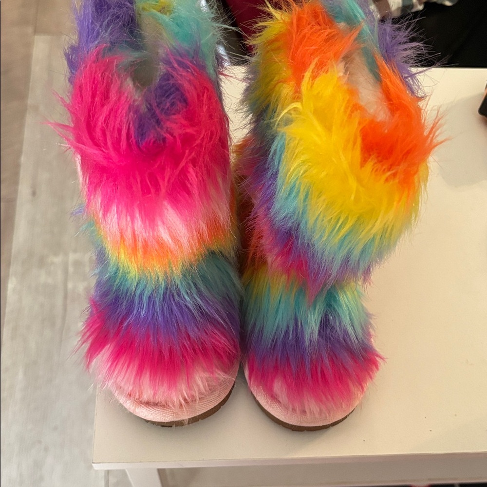 Colorful Furry Boots